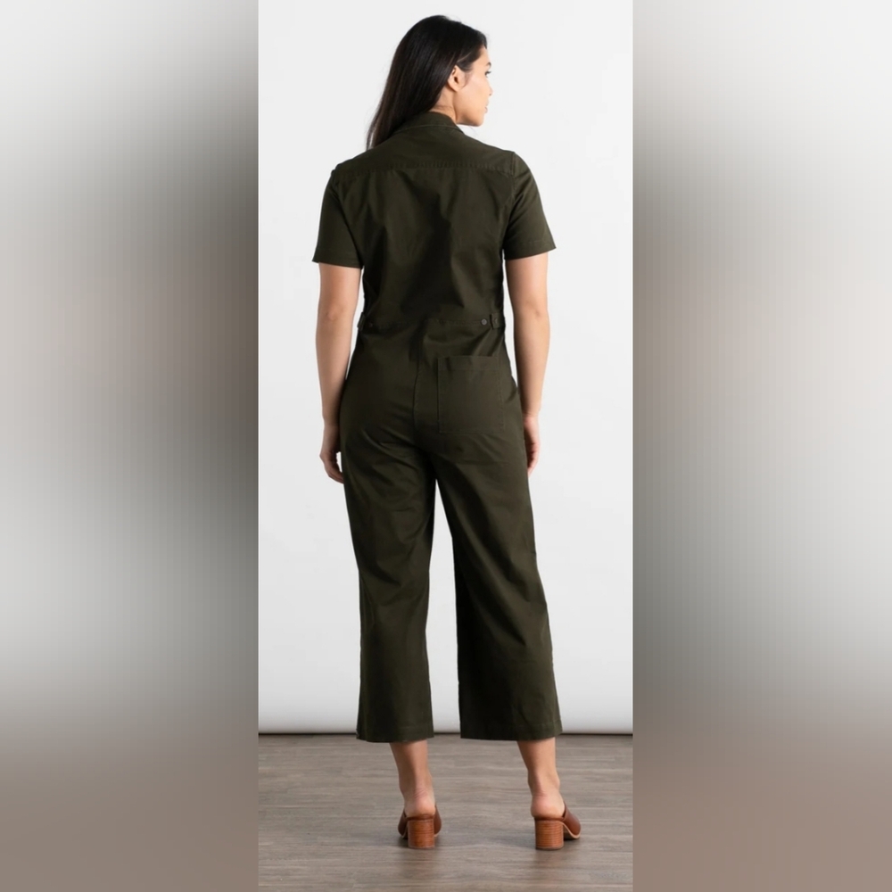 Bridge & Burn Lou Utility Jumpsuit Olive L - Picture 2 of 9